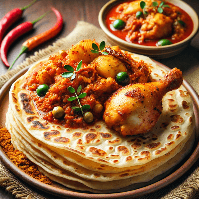 Kerala Parotta with Chicken Fry